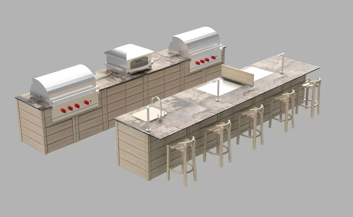 3D outdoor kitchen model