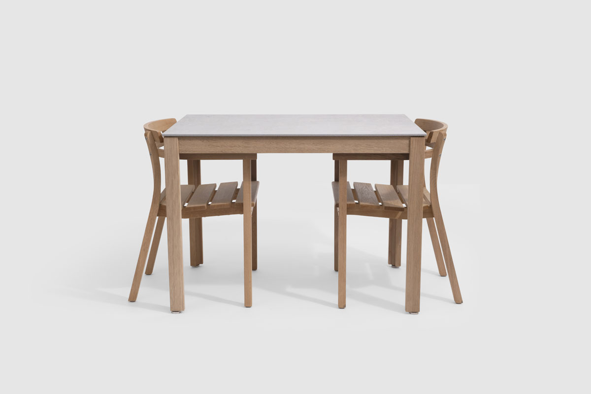 Levity 2 Seat Outdoor Dining Table & Chair Set with Sirocco Dekton